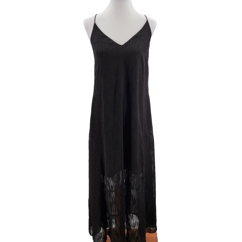 White Label The White Company Womens 2 Black Textured Maxi Dress
